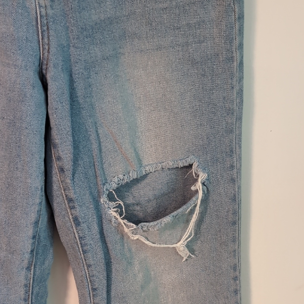 Women's Distressed Blue Jeans - Picture 2 of 5